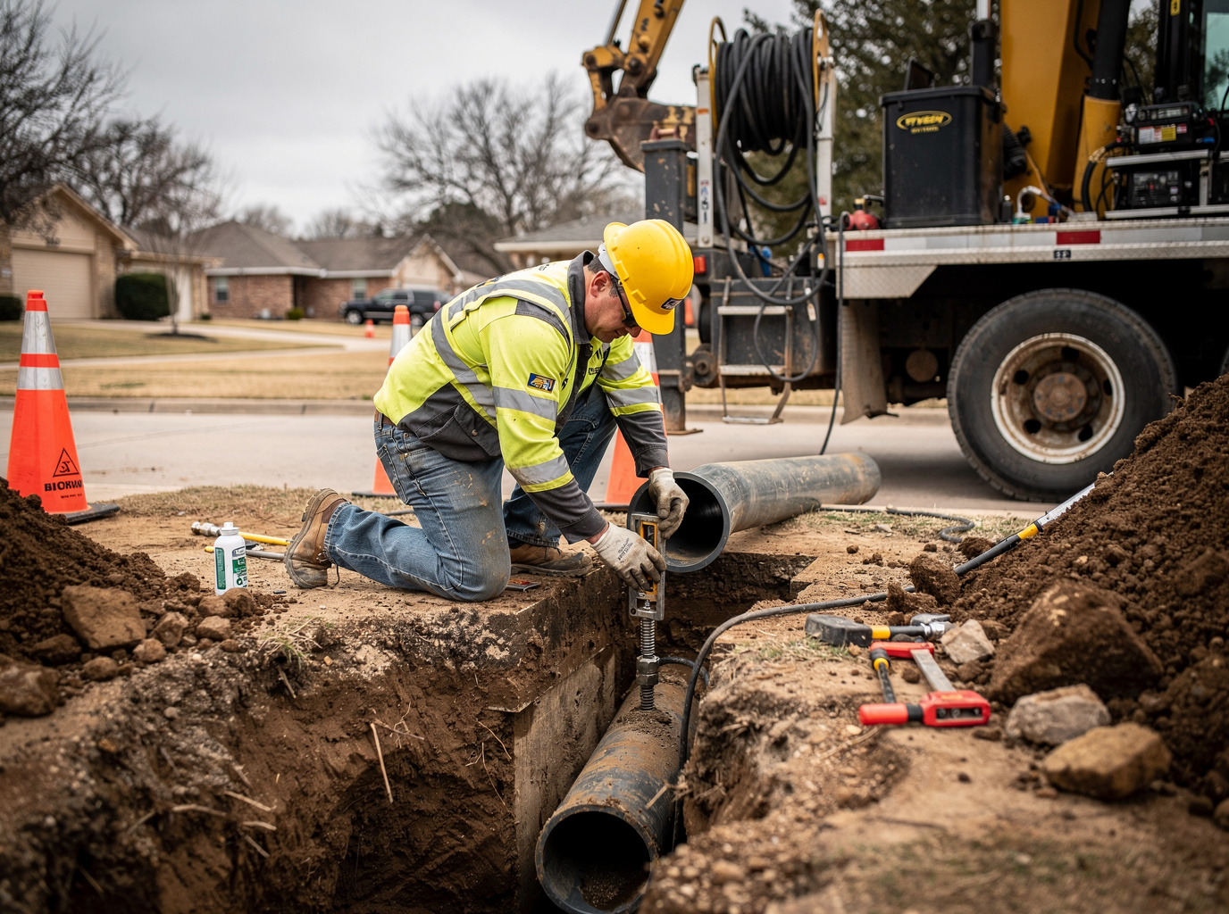 Emergency Sewer Line Replacement in Bryan, TX