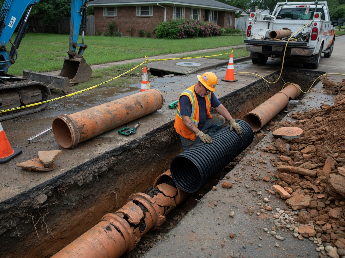 Sewer Line Replacement in Copperfield Bryan TX