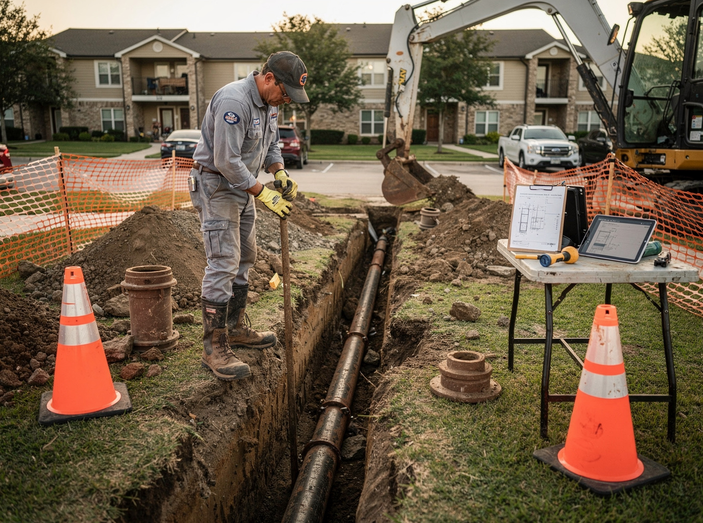 Sewer Line Replacement in Park Hudson Bryan TX